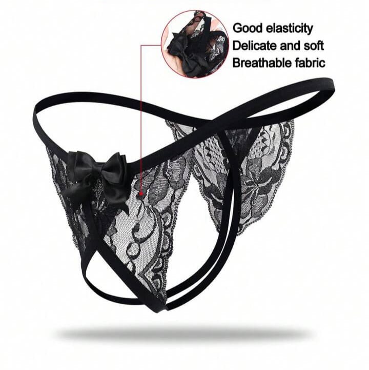 FANDY Men's Alluring Lace Shadow Black Underwear